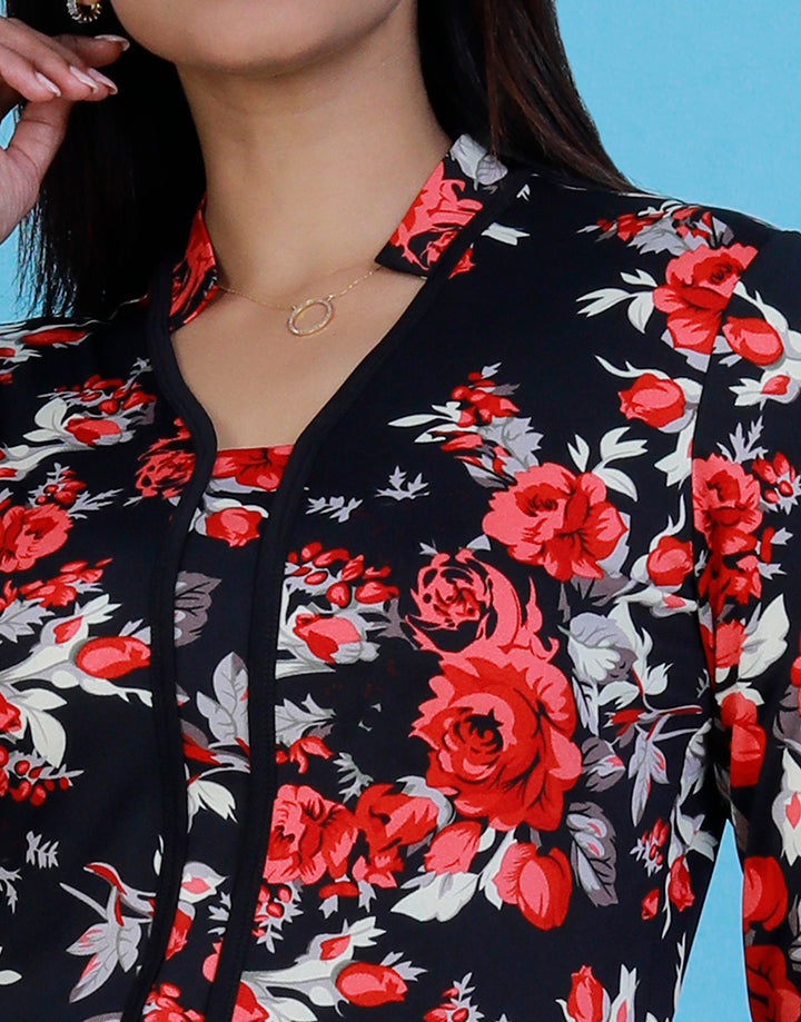 Half Chinese Collar Kurta with Piping