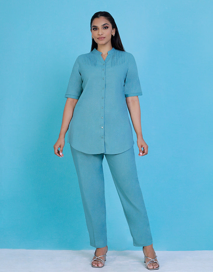 Elbow Sleeve Kurta with Pintucks Detail