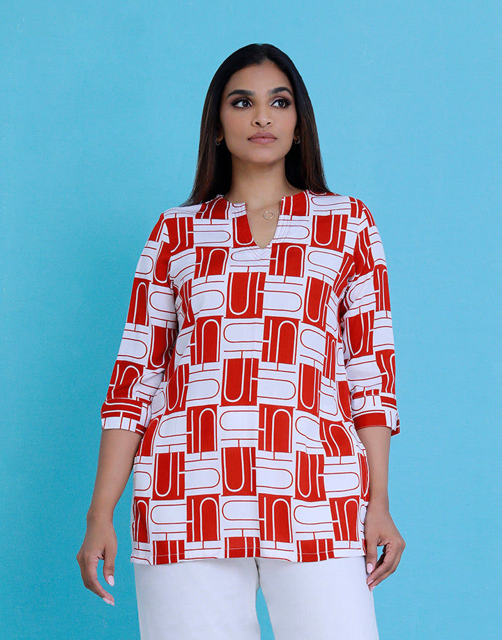 3/4 Sleeves Kurta with Neck Stitch