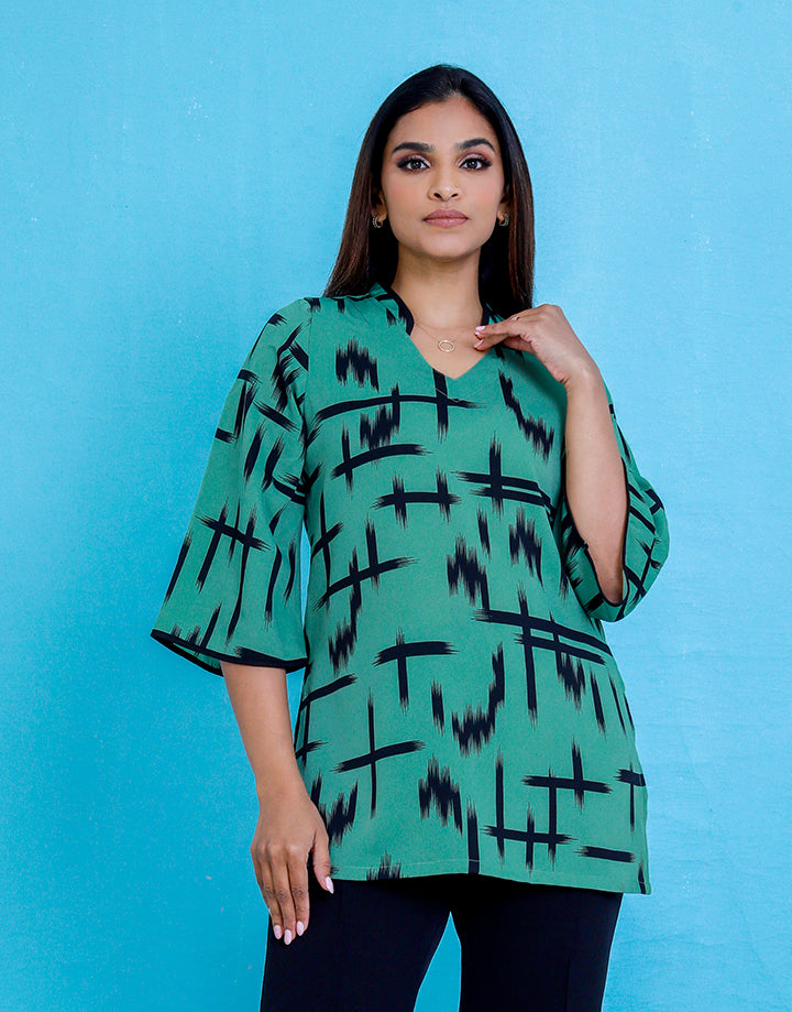 3/4 Flare Sleeve with  Chinese Collar Kurta