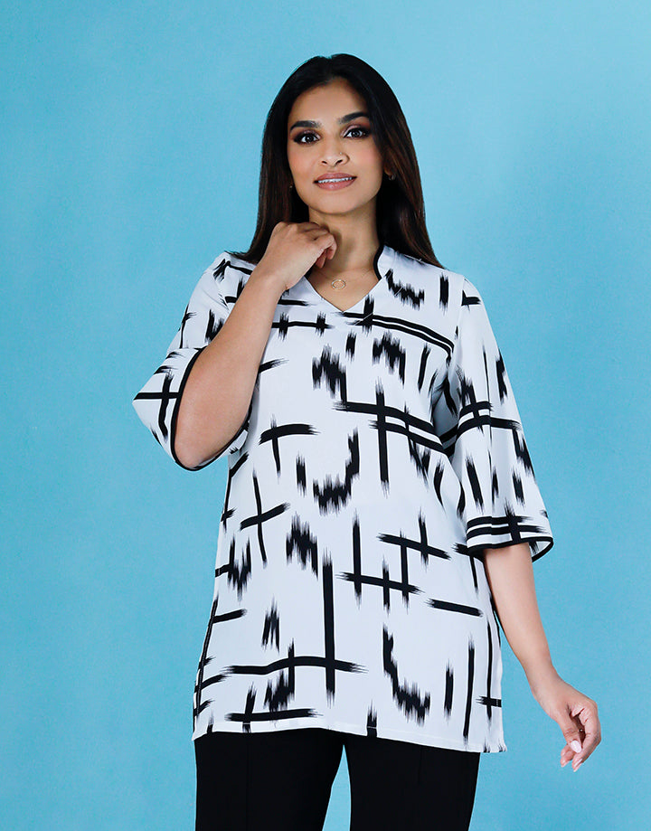 3/4 Flare Sleeve with  Chinese Collar Kurta