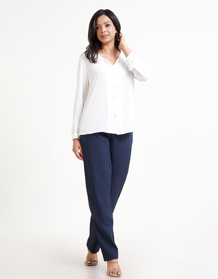 Ruffled Peter Pan Collar Blouse