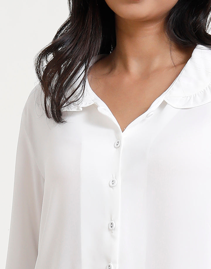 Ruffled Peter Pan Collar Blouse