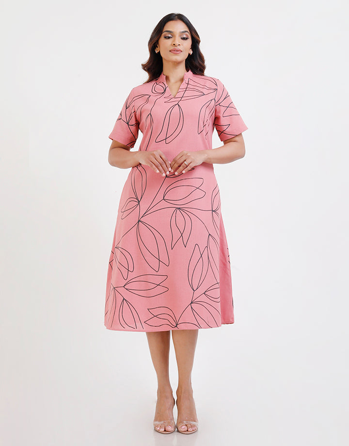 Floral Print Dress with Seam Pockets