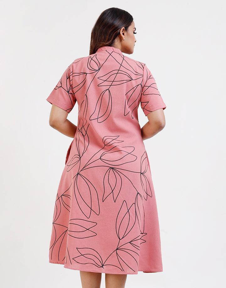 Floral Print Dress with Seam Pockets