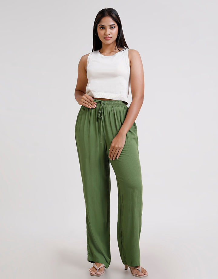 Waist Tie Wide Leg Loose Casual Pant