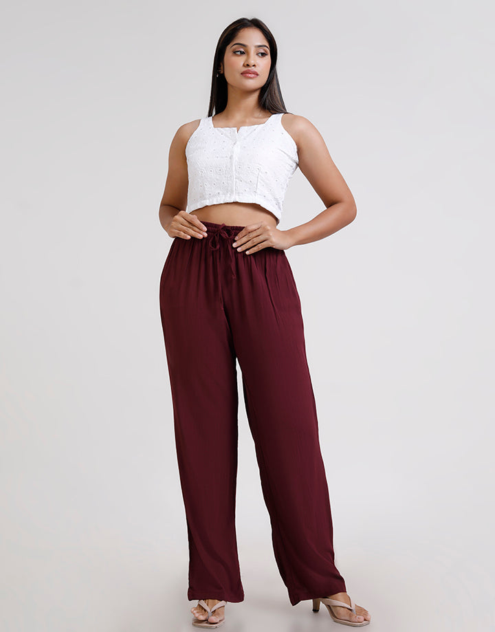 Waist Tie Wide Leg Loose Casual Pant