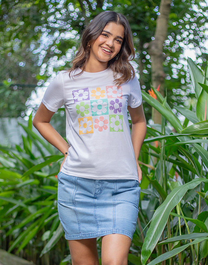 Screen Print T-Shirt with Short Sleeve