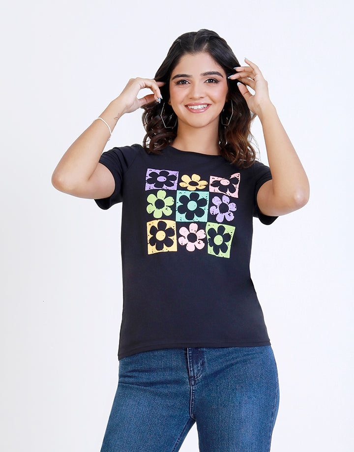 Screen Print T-Shirt with Short Sleeve