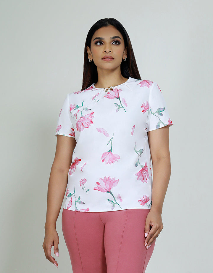 Short Sleeve Top with Ornament