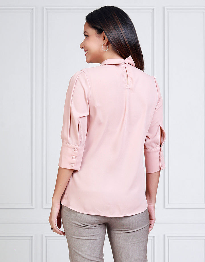 ¾ Sleeves Blouse with Box Pleat