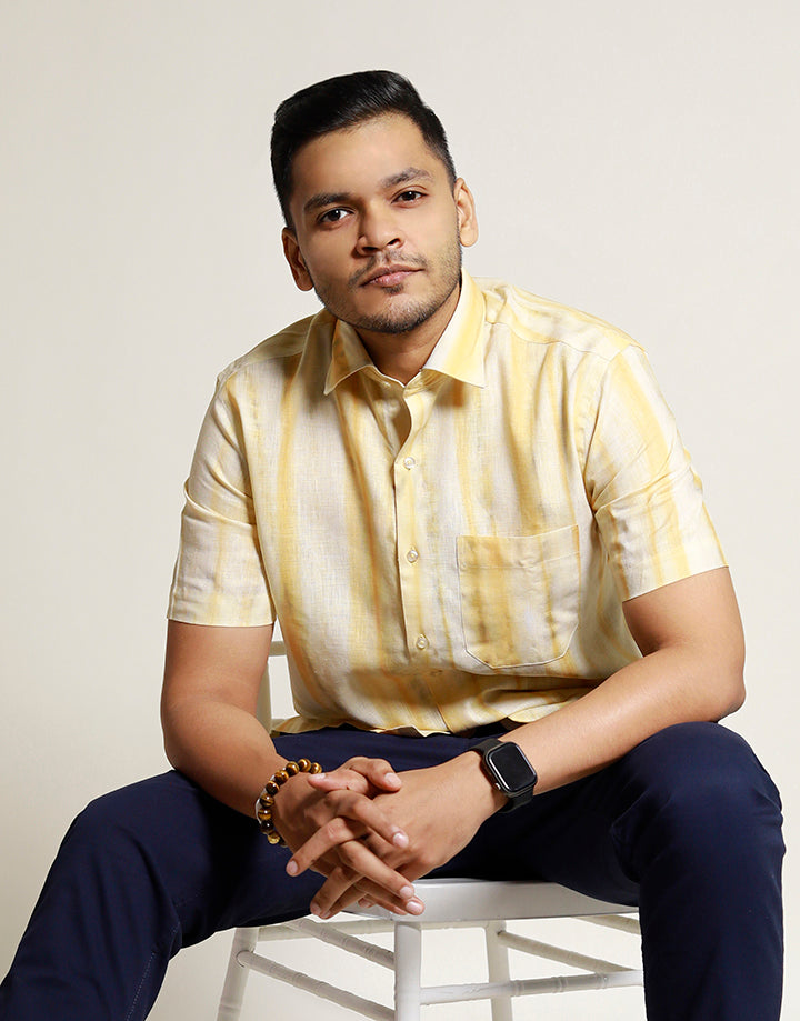 DENZO Premium Smart Fit 100% Linen Shirt