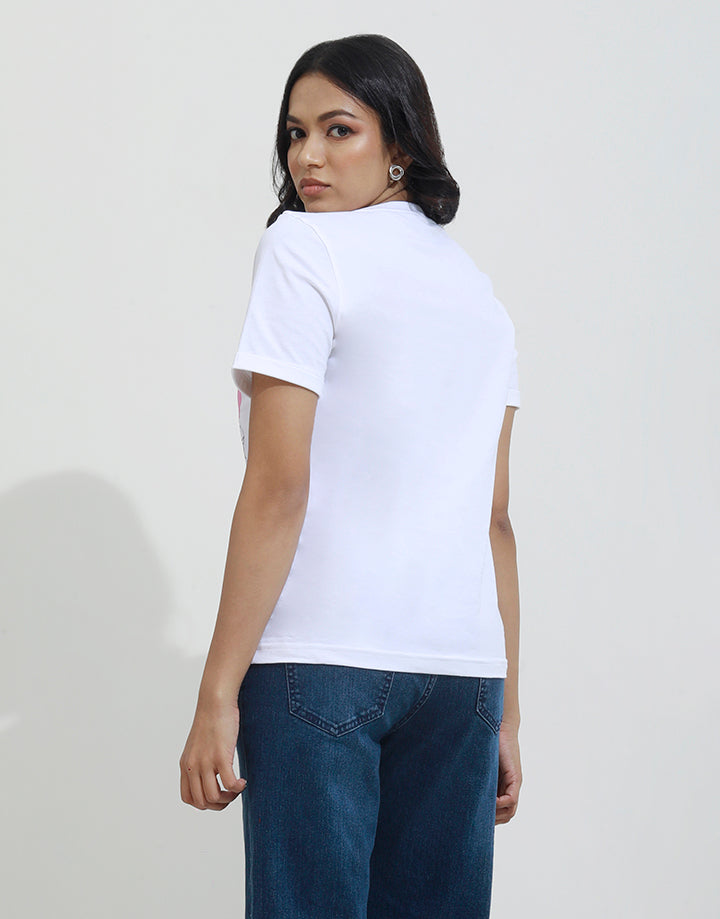 White T-Shirt with Screen Print
