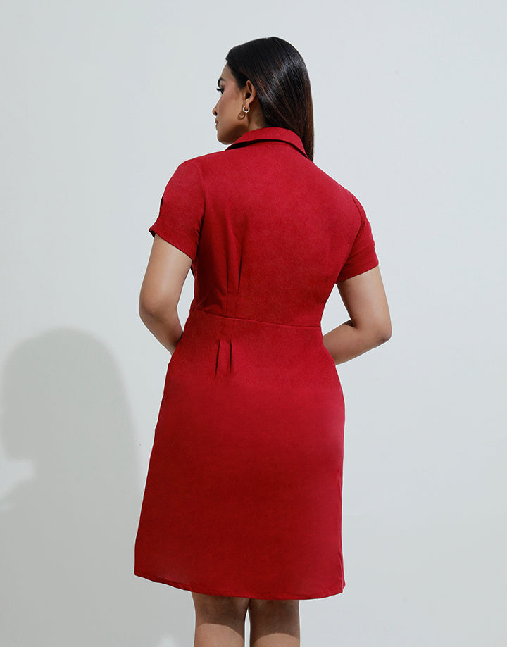 Button Down Front Pleat Dress
