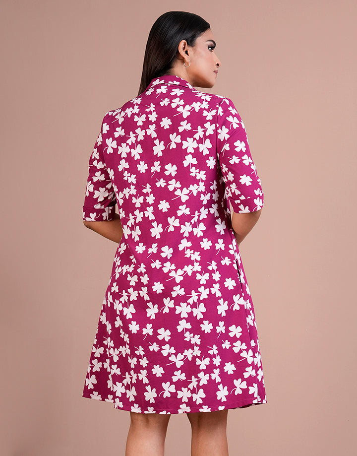 Floral Printed Dress with Pocket