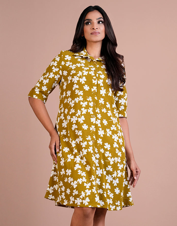 Floral Printed Dress with Pocket