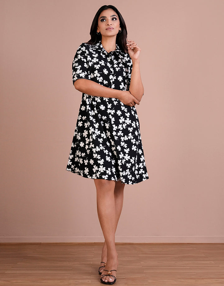 Floral Printed Dress with Pocket