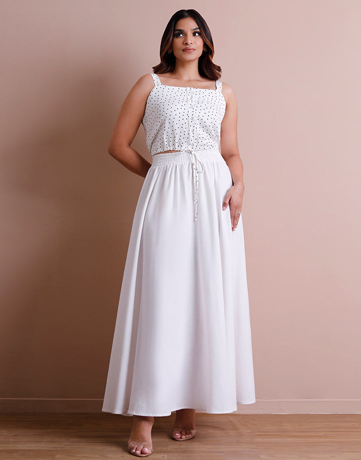 Polka Dot Strappy Crop Top