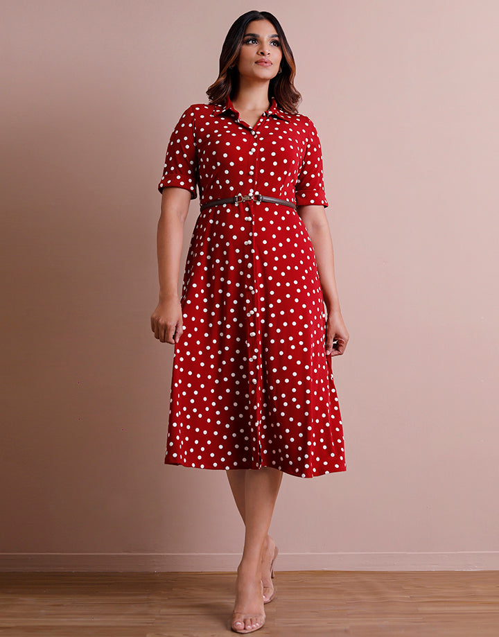 Folded Sleeve Pintuck Short Dress