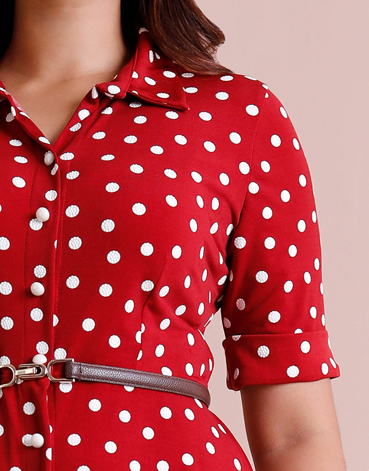 Folded Sleeve Pintuck Short Dress