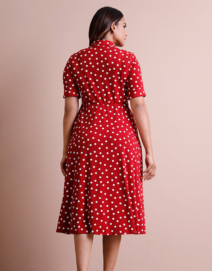 Folded Sleeve Pintuck Short Dress