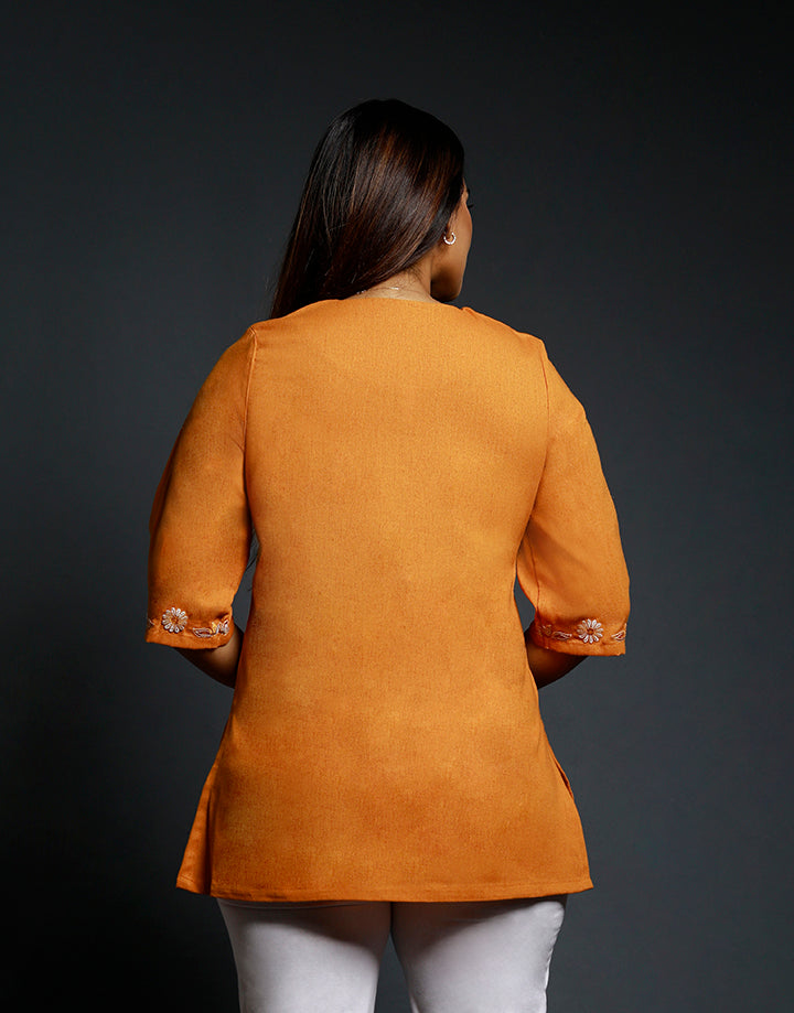 3/4 Sleeve Kurta with Embroidery