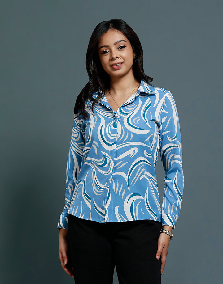 Button Down Blouse with Standard Collar