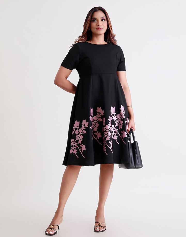 Short Sleeve Princessline Midi Dress