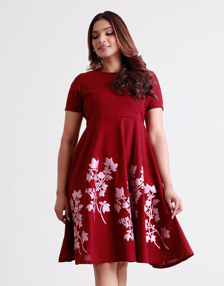 Short Sleeve Princessline Midi Dress