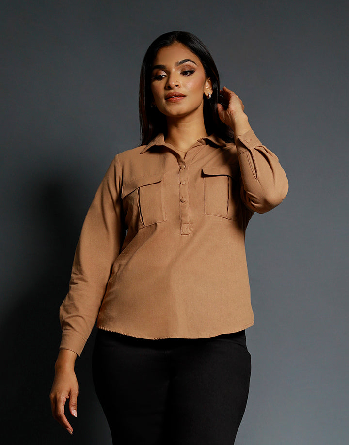 Long Sleeve Shirt with Cargo Pockets