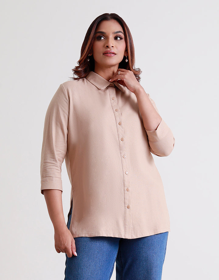 Button Up with Curve Line Shirt Kurta