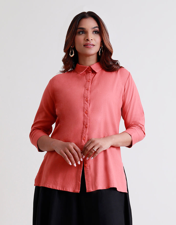 Button Up with Curve Line Shirt Kurta