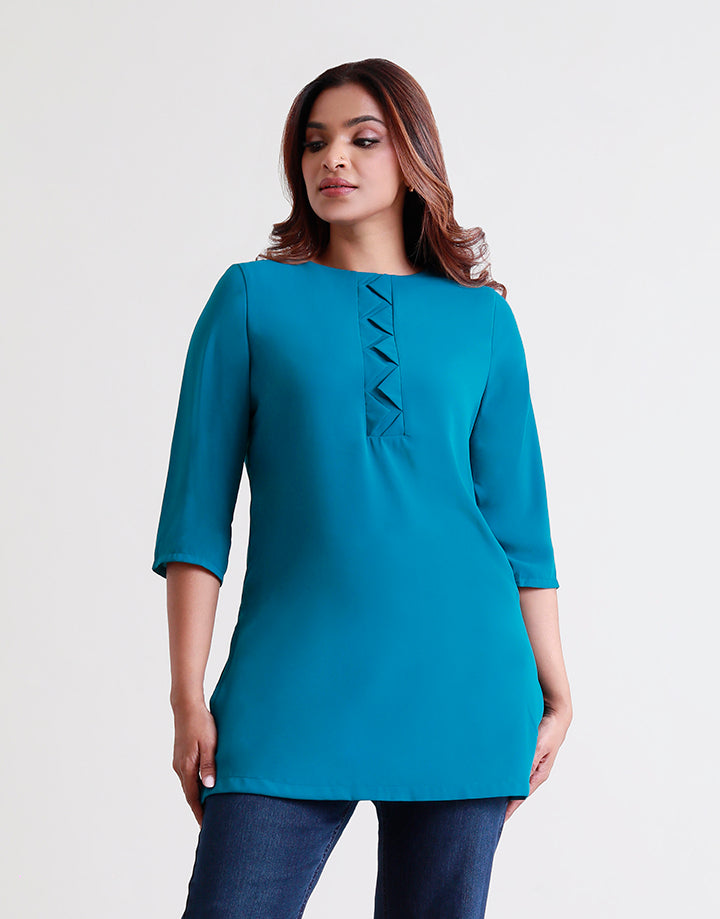 3/4 Sleeves Kurta with Back Keyhole