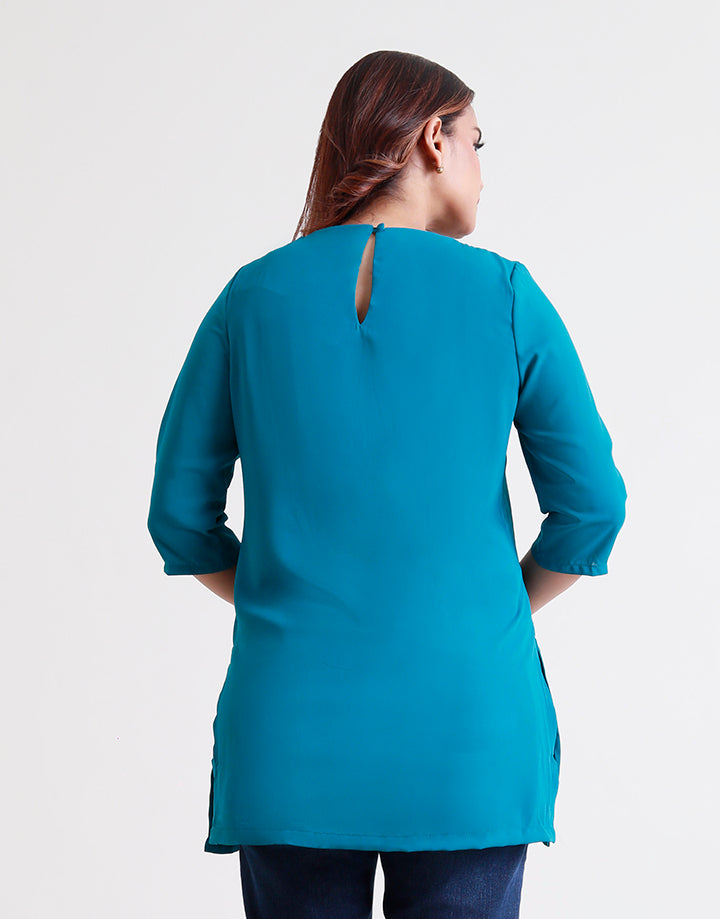 3/4 Sleeves Kurta with Back Keyhole