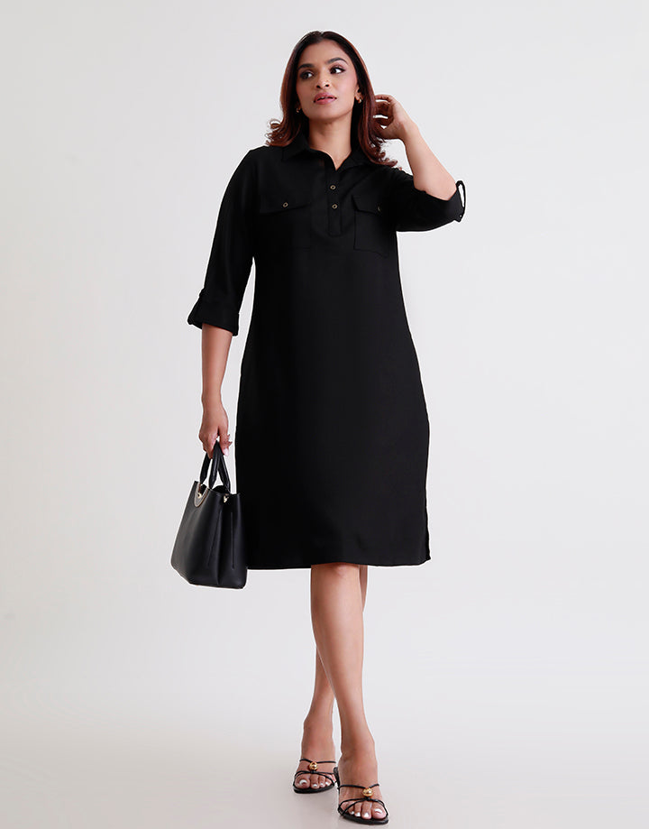 Patch Pocket Shirt Dress