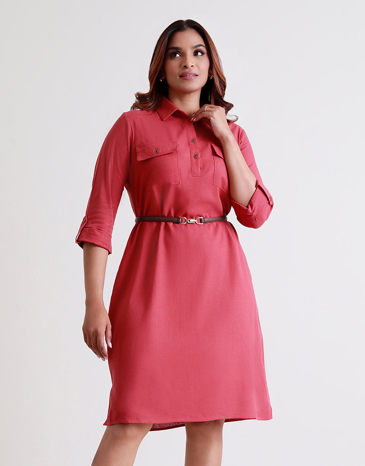 Patch Pocket Shirt Dress