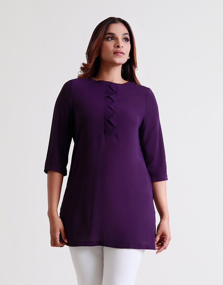 3/4 Sleeves Kurta with Back Keyhole