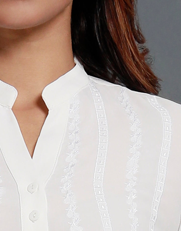 3/4 Sleeve Top with Embroidered