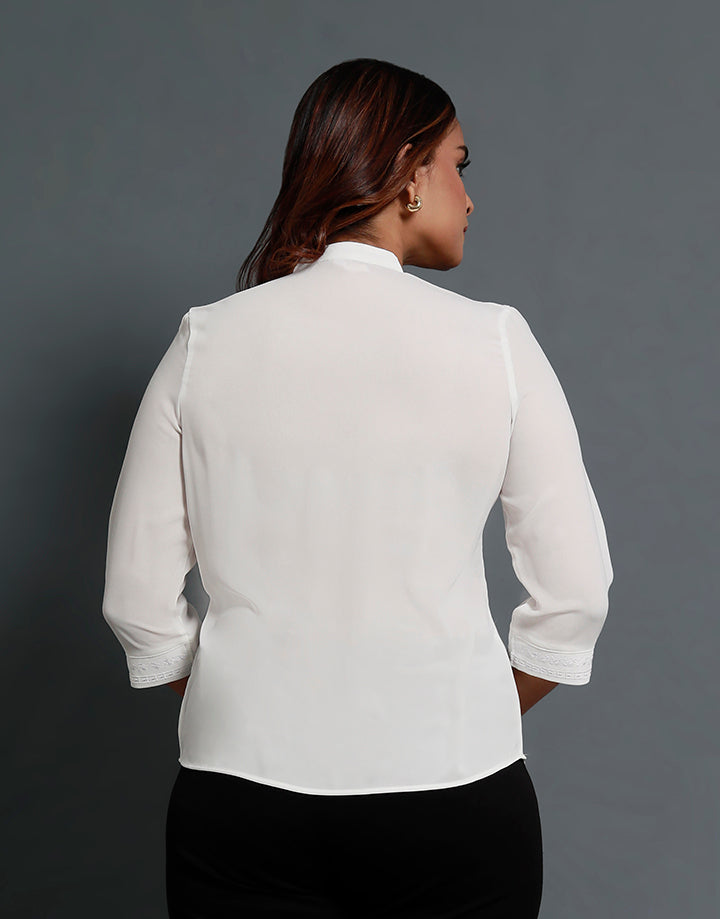 3/4 Sleeve Top with Embroidered