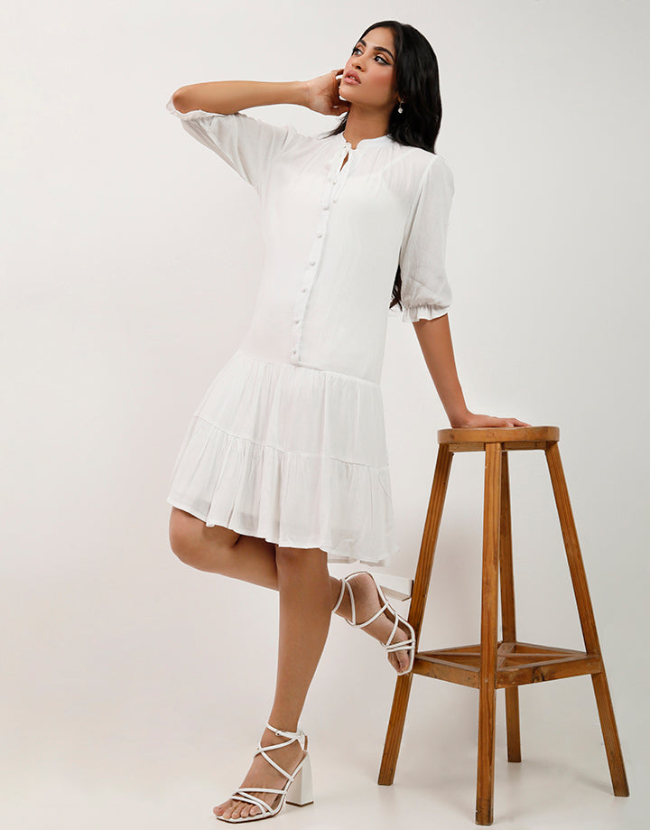 Puff Sleeve Tiered Dress