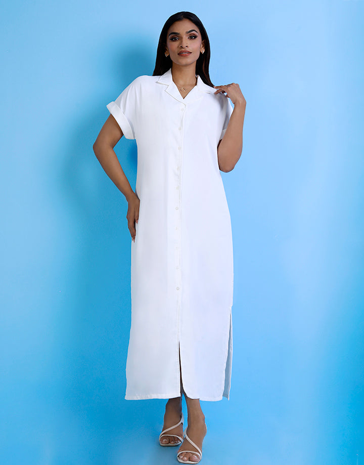 Cuban Collar Dress with Maggi Sleeves