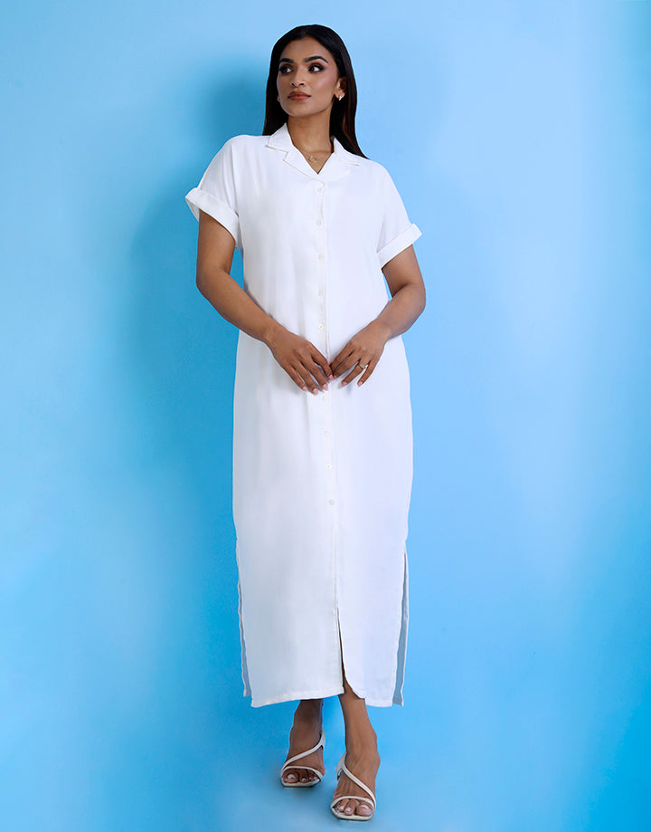 Cuban Collar Dress with Maggi Sleeves