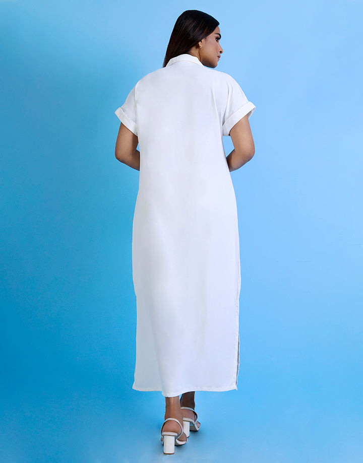 Cuban Collar Dress with Maggi Sleeves