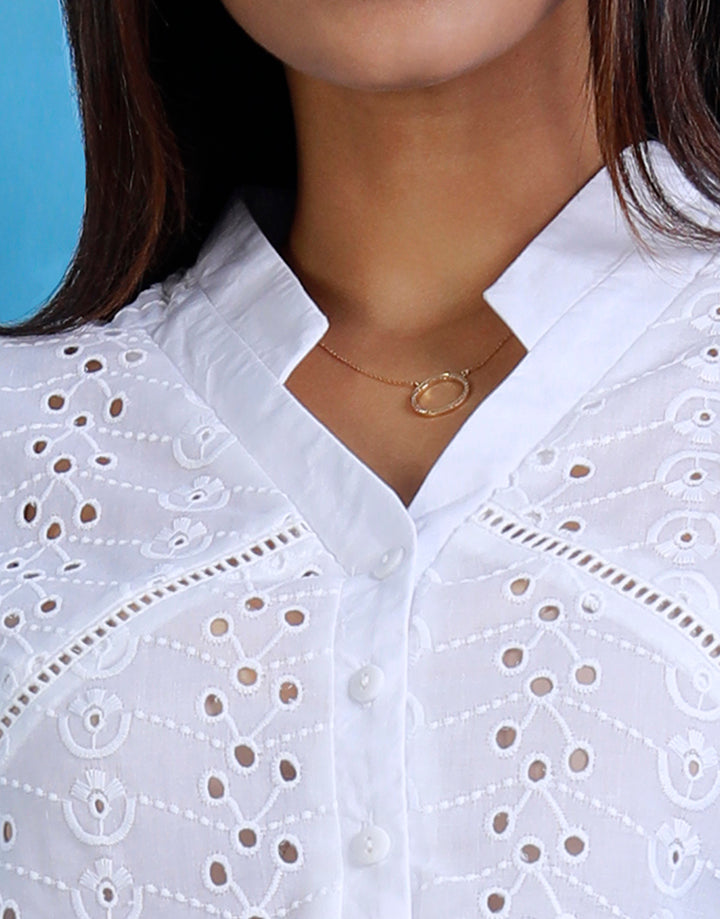 3/4 Sleeve Patch Cutlawn Top