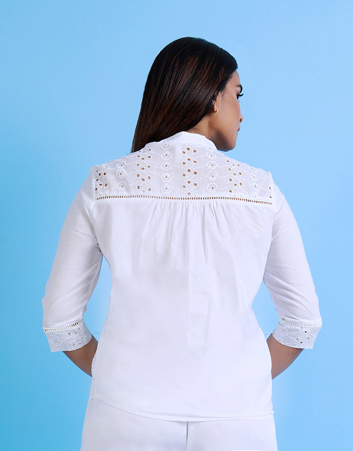 3/4 Sleeve Patch Cutlawn Top