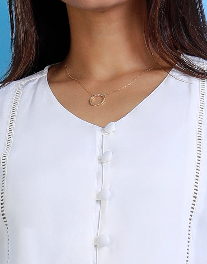 3/4 Sleeve Blouse with Ladder Details