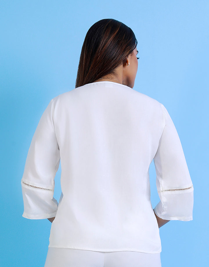 3/4 Sleeve Blouse with Ladder Details