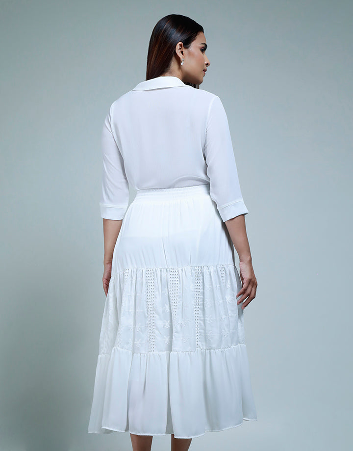 Cutlawn Incert Tiered Midi Skirt – Spring & Summer