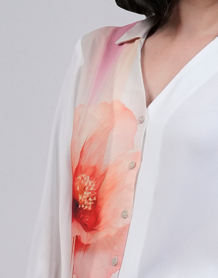 Puff Sleeve Floral Print Blouse