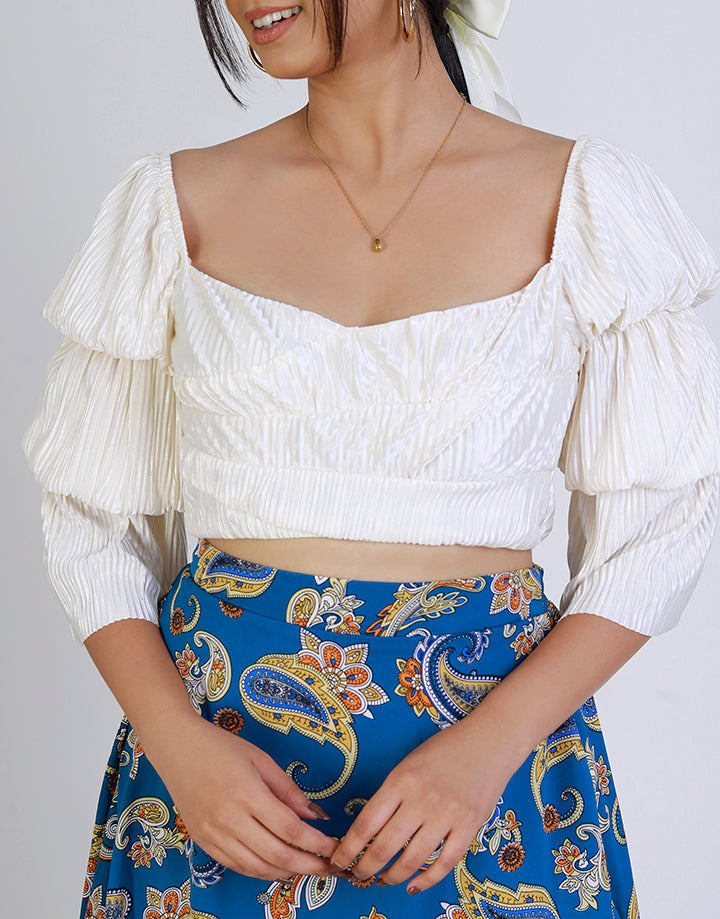 A- Line High Waist Printed Skirt